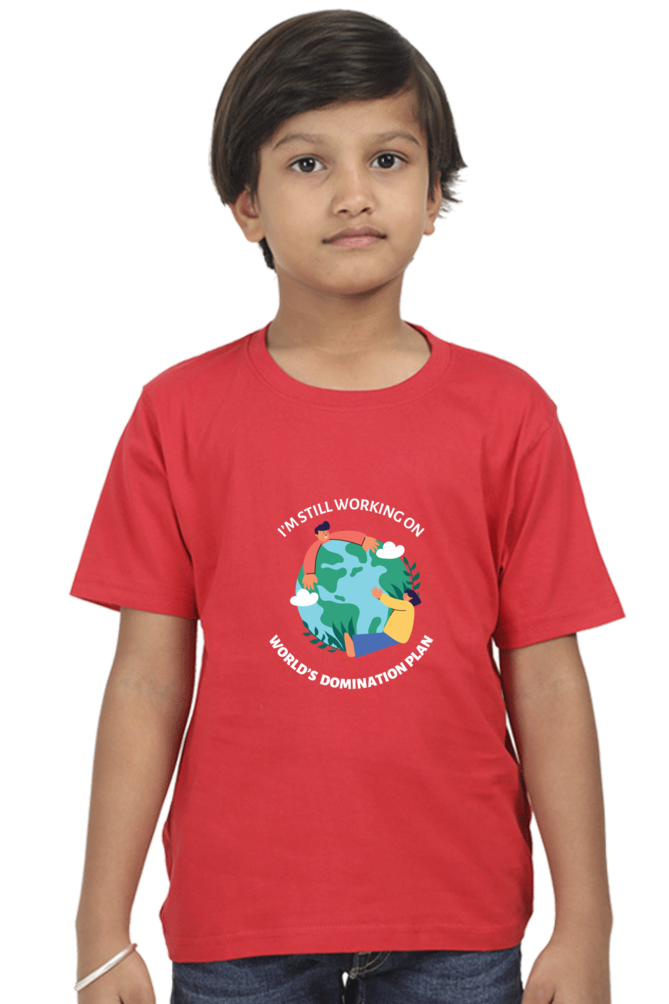 World Domination Plan Darker Shade Boys' T-Shirt