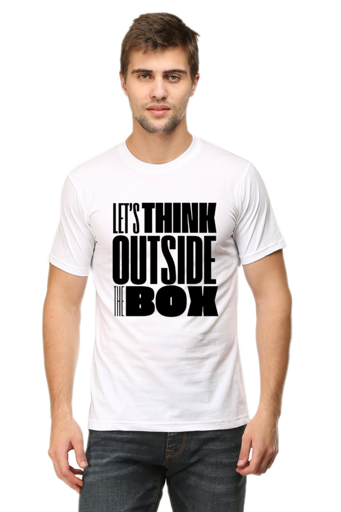 Think Outside The Box Men's Round Neck Lighter Shade T-shirt