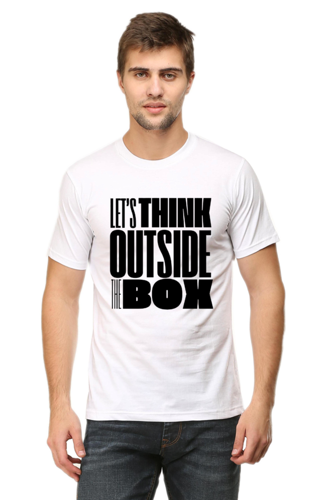 Think Outside The Box Men's Round Neck Lighter Shade T-shirt