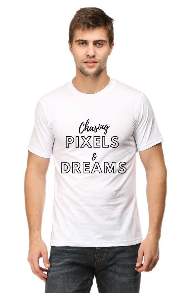 Chasing Pexels and Dream Mens Round Neck Darker Shade T-shirt