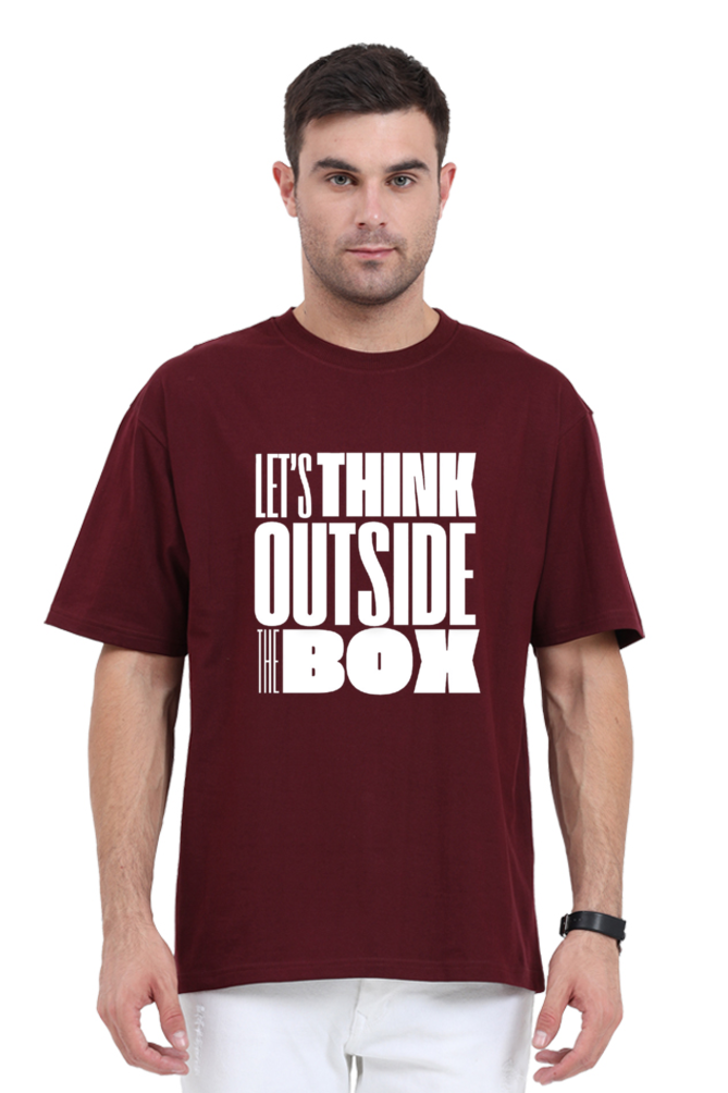 Think Outside the Box Unisex Darker Shade Round Neck T-shirt