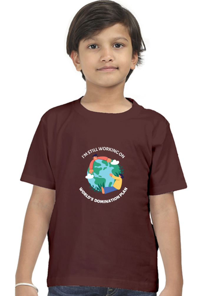 World Domination Plan Darker Shade Boys' T-Shirt