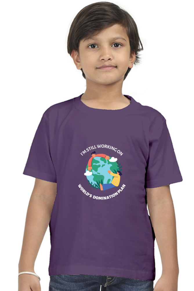 World Domination Plan Darker Shade Boys' T-Shirt