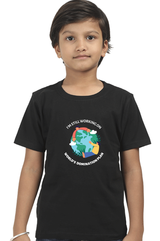 World Domination Plan Darker Shade Boys' T-Shirt