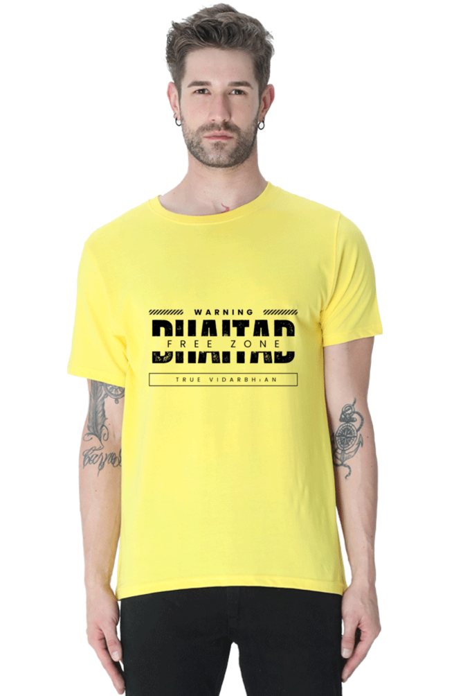 Bhaitad Free Zone Round Neck T-shirt Light Shade