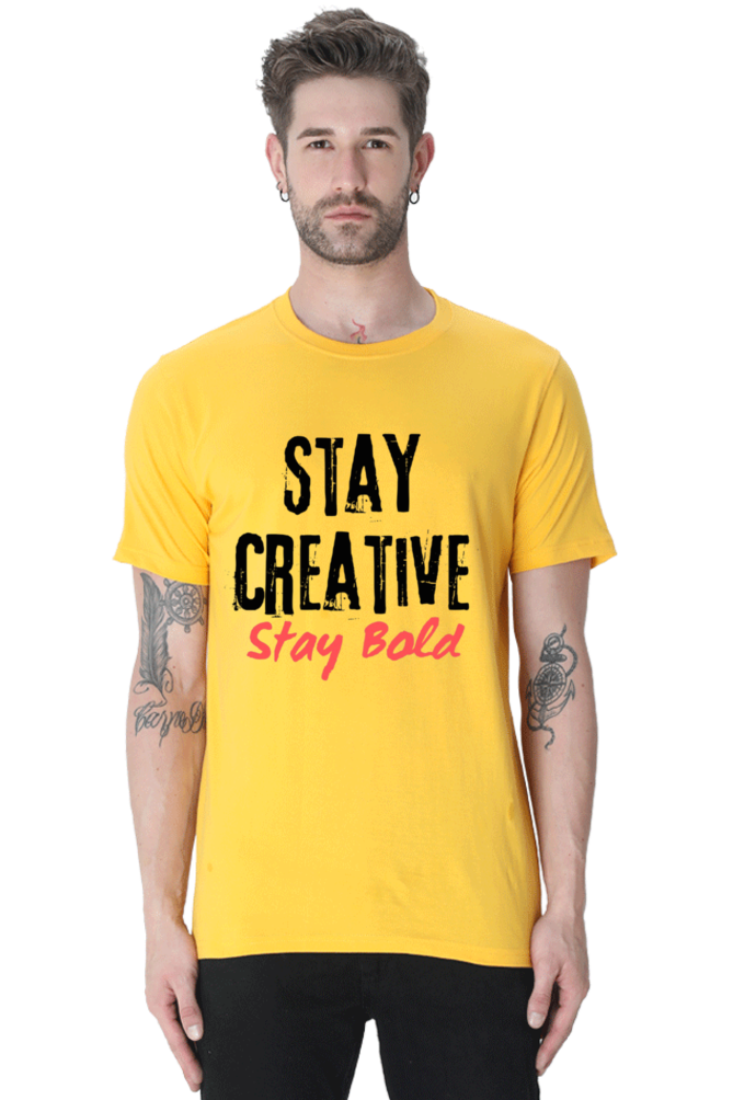 Stay Creative Stay Bold Men's Lighter Shade Round Neck T-shirt