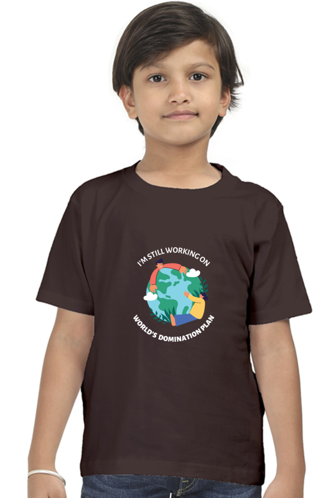 World Domination Plan Darker Shade Boys' T-Shirt