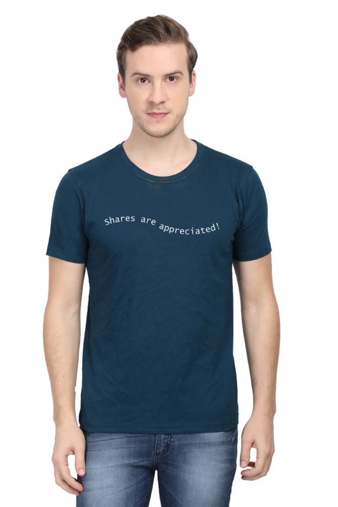 Shares Are Appreciated Lighter Shade Mens Round Neck T-shirt