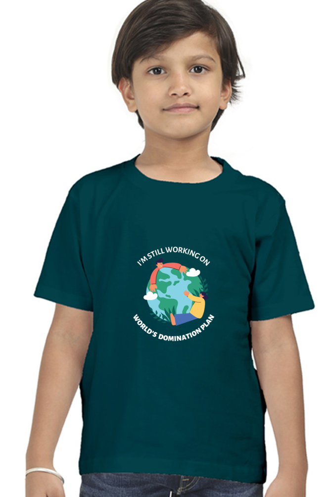 World Domination Plan Darker Shade Boys' T-Shirt