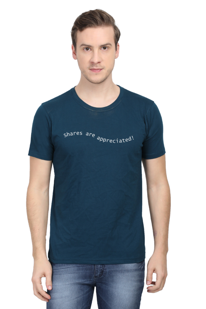 Shares Are Appreciated Lighter Shade Mens Round Neck T-shirt