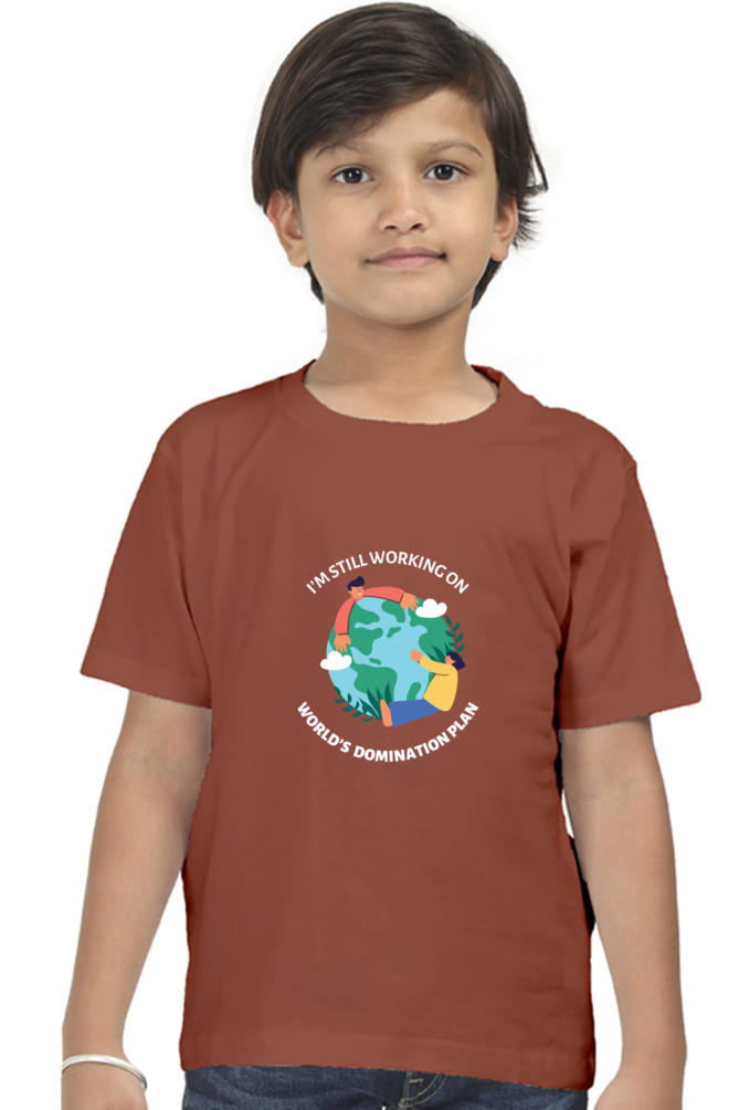 World Domination Plan Darker Shade Boys' T-Shirt