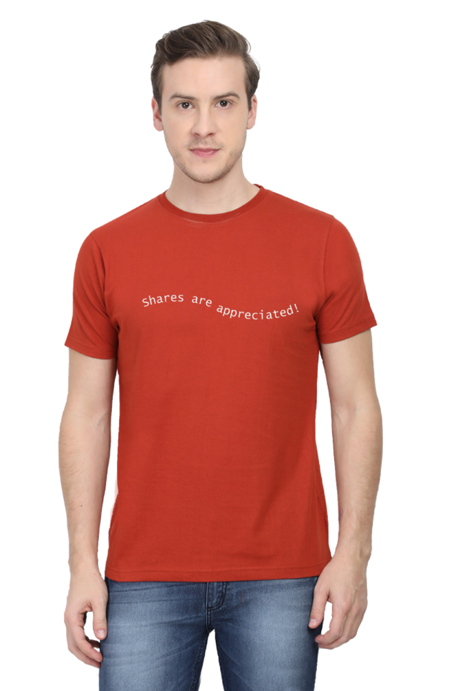 Shares Are Appreciated Lighter Shade Mens Round Neck T-shirt
