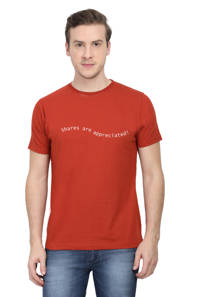 Shares Are Appreciated Lighter Shade Mens Round Neck T-shirt