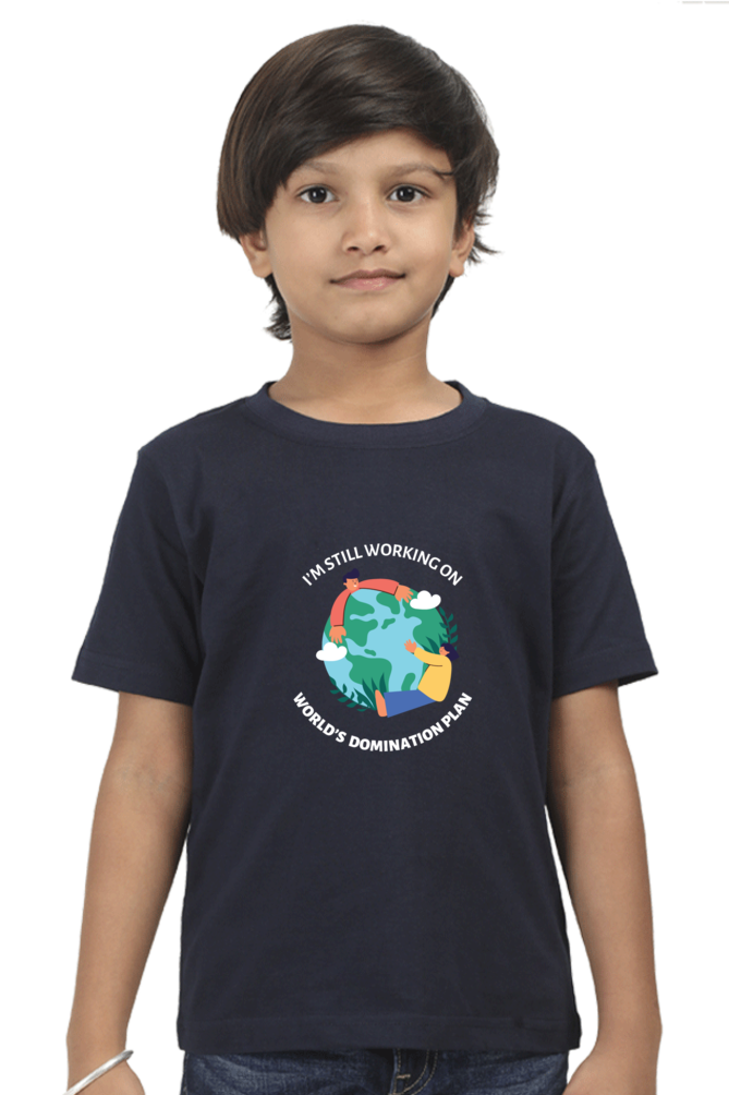 World Domination Plan Darker Shade Boys' T-Shirt