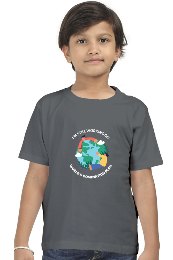 World Domination Plan Darker Shade Boys' T-Shirt