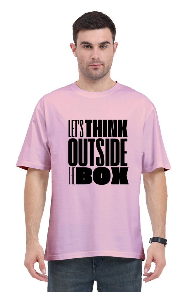 Lets Think Out of the Box Unisex Oversized Lighter Shade Round Neck T-shirt