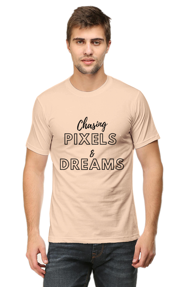 Chasing Pexels and Dream Mens Round Neck Darker Shade T-shirt