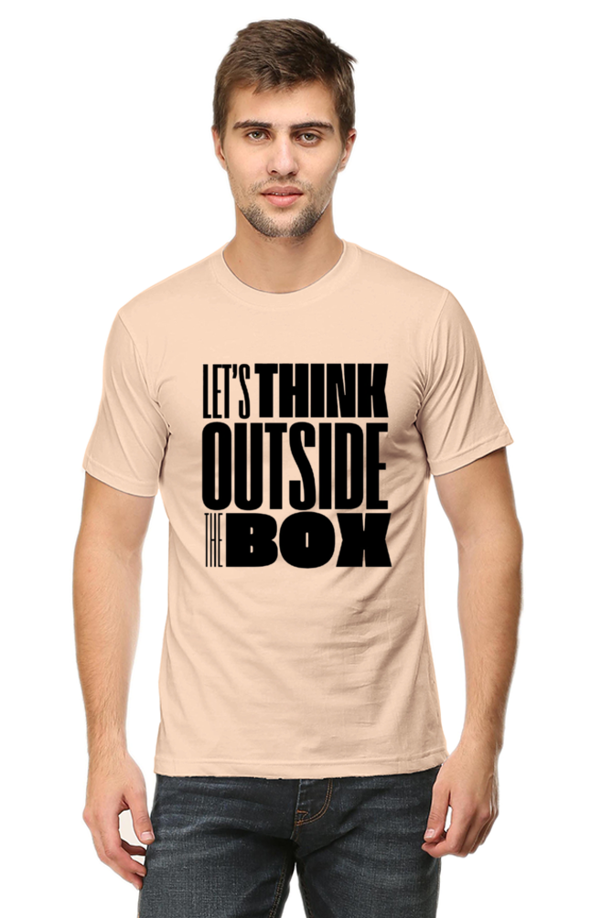 Think Outside The Box Men's Round Neck Lighter Shade T-shirt