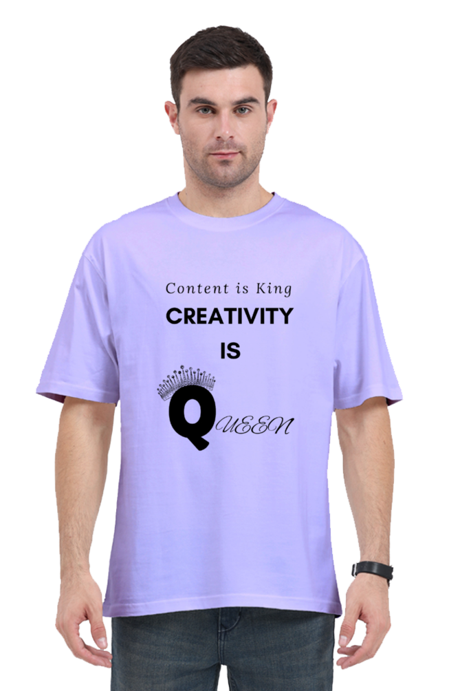 Content is King Creativity is Queen Unisex Lighter Shade Round Neck T-shirt