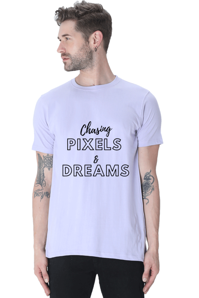 Chasing Pexels and Dream Mens Round Neck Darker Shade T-shirt