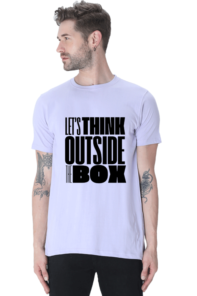 Think Outside The Box Men's Round Neck Lighter Shade T-shirt