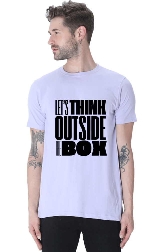 Think Outside The Box Men's Round Neck Lighter Shade T-shirt
