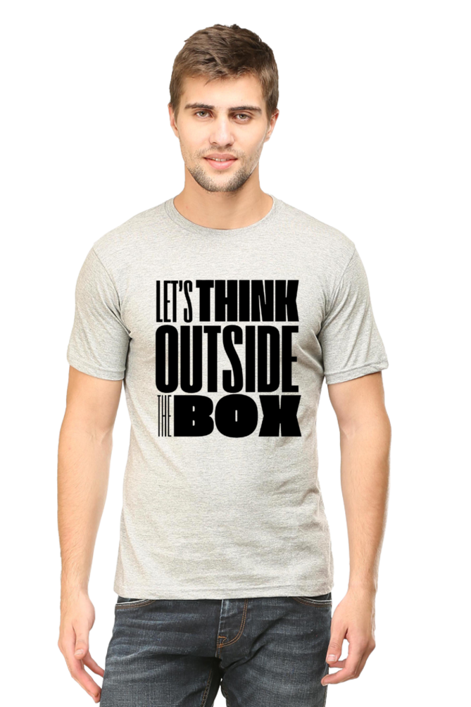 Think Outside The Box Men's Round Neck Lighter Shade T-shirt
