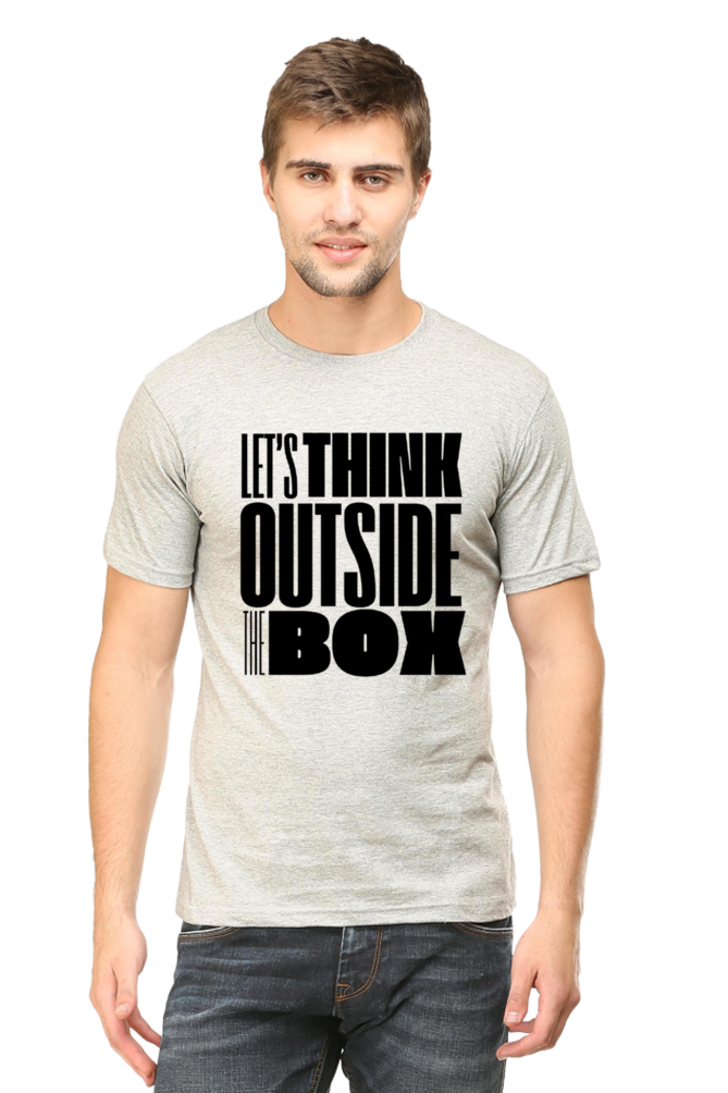 Think Outside The Box Men's Round Neck Lighter Shade T-shirt