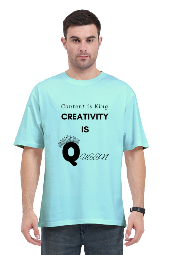 Content is King Creativity is Queen Unisex Lighter Shade Round Neck T-shirt