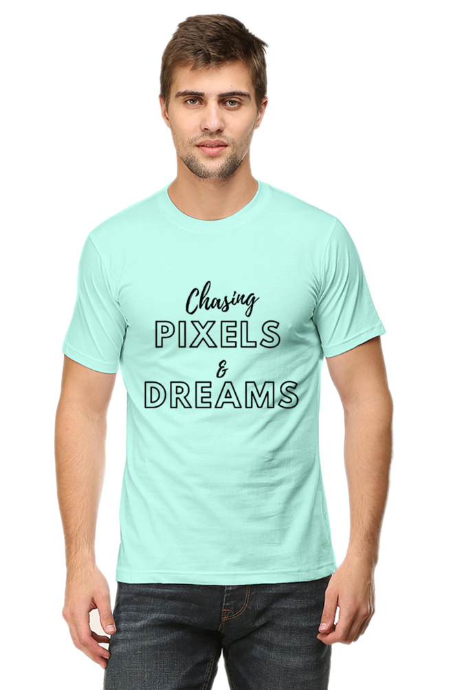 Chasing Pexels and Dream Mens Round Neck Darker Shade T-shirt