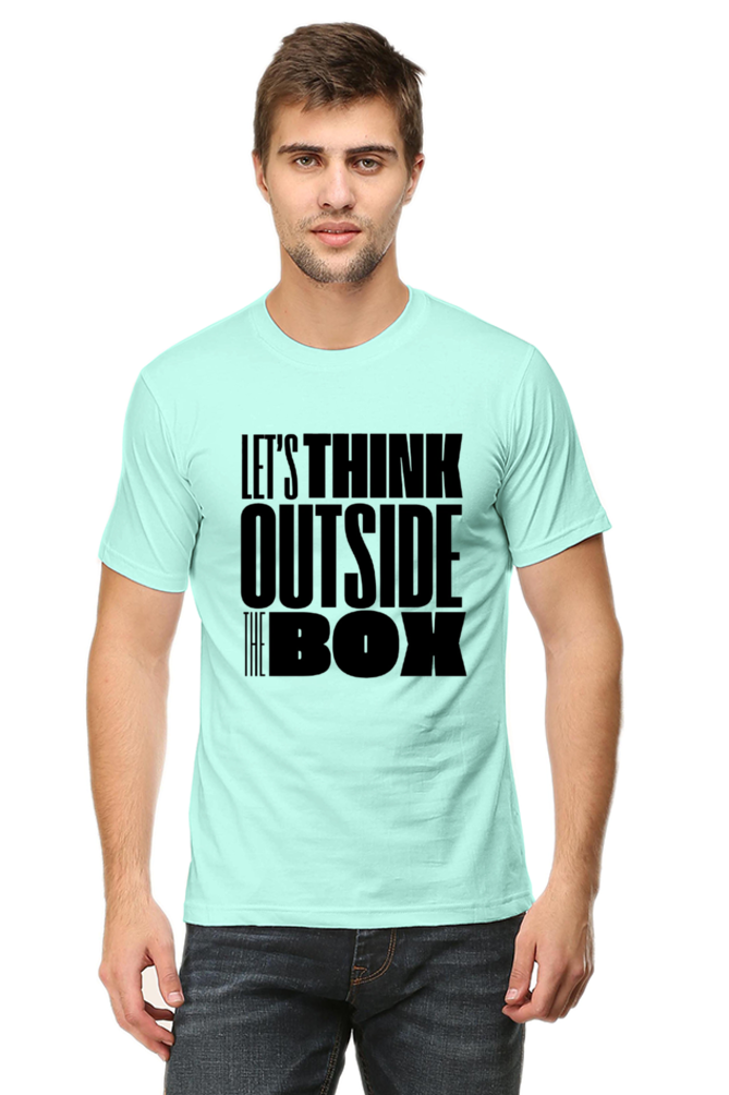 Think Outside The Box Men's Round Neck Lighter Shade T-shirt