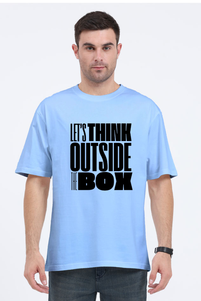 Lets Think Out of the Box Unisex Oversized Lighter Shade Round Neck T-shirt