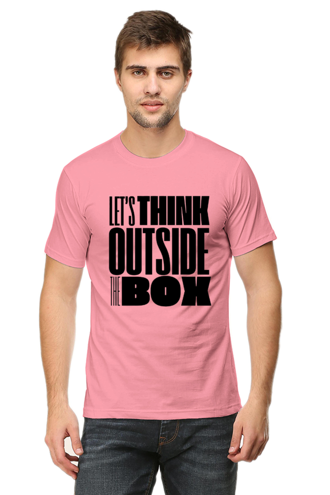 Think Outside The Box Men's Round Neck Lighter Shade T-shirt