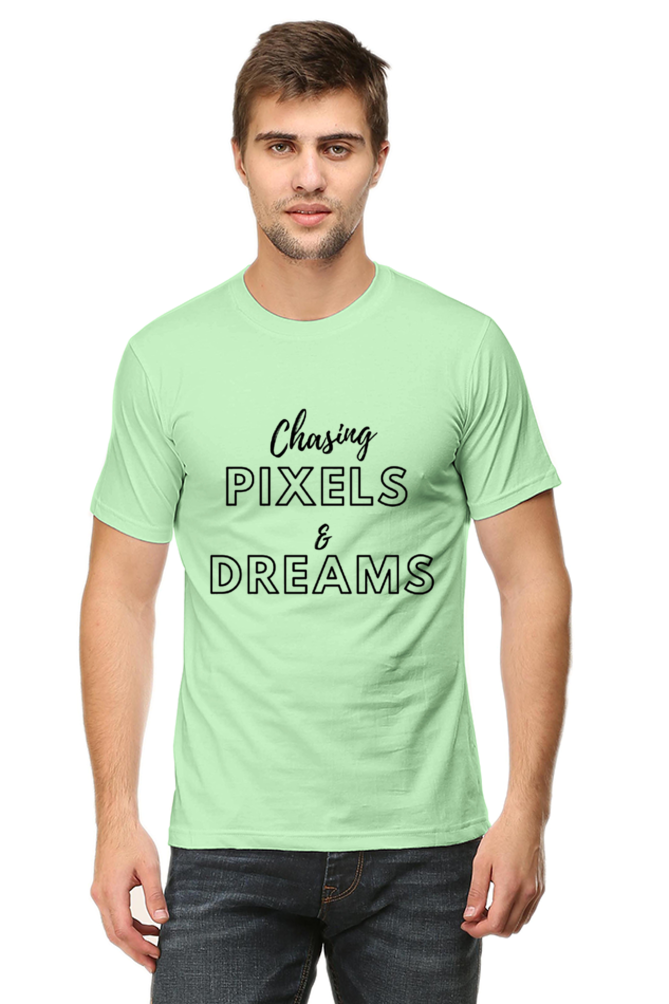 Chasing Pexels and Dream Mens Round Neck Darker Shade T-shirt