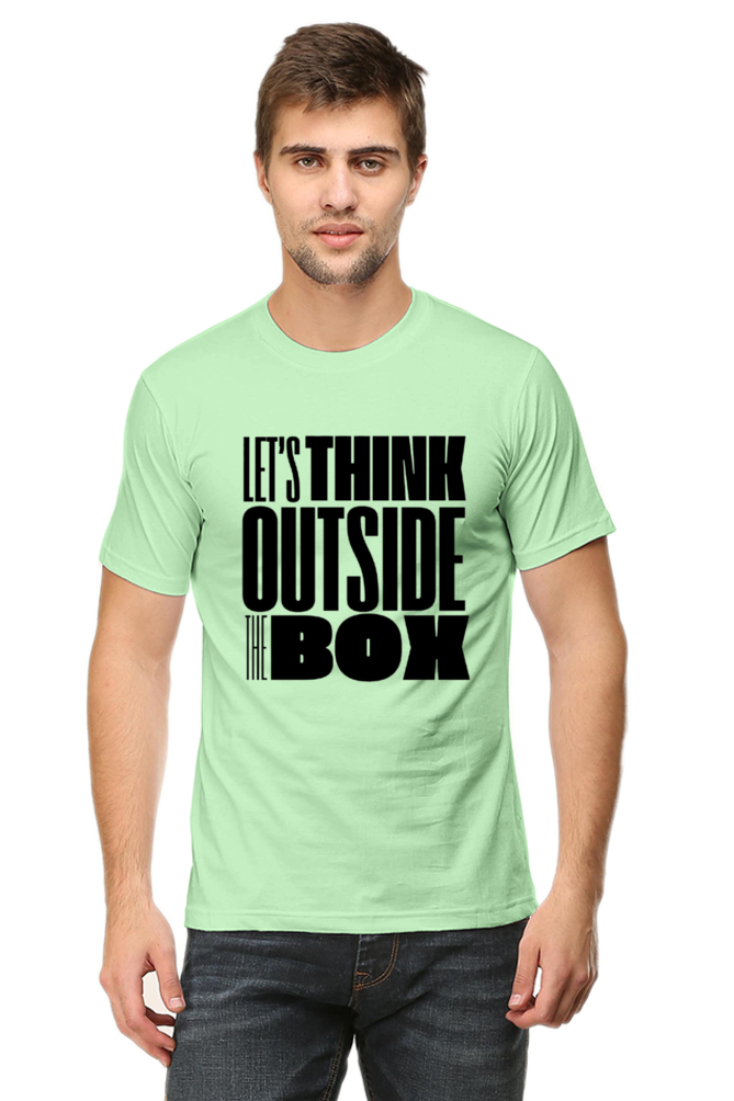Think Outside The Box Men's Round Neck Lighter Shade T-shirt