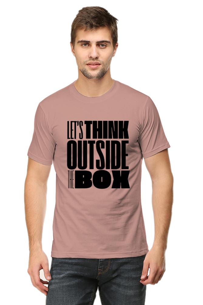 Think Outside The Box Men's Round Neck Lighter Shade T-shirt