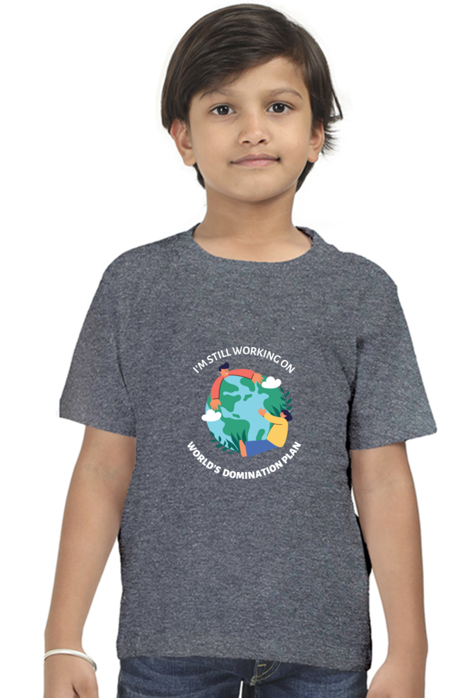 World Domination Plan Darker Shade Boys' T-Shirt