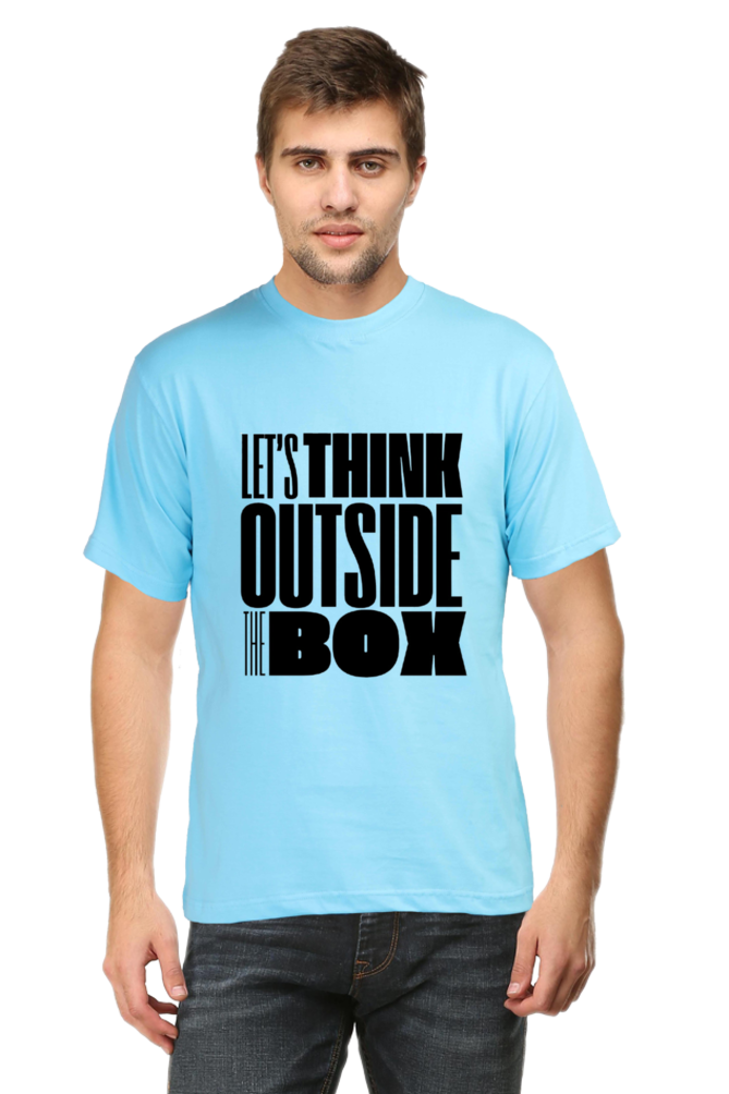 Think Outside The Box Men's Round Neck Lighter Shade T-shirt