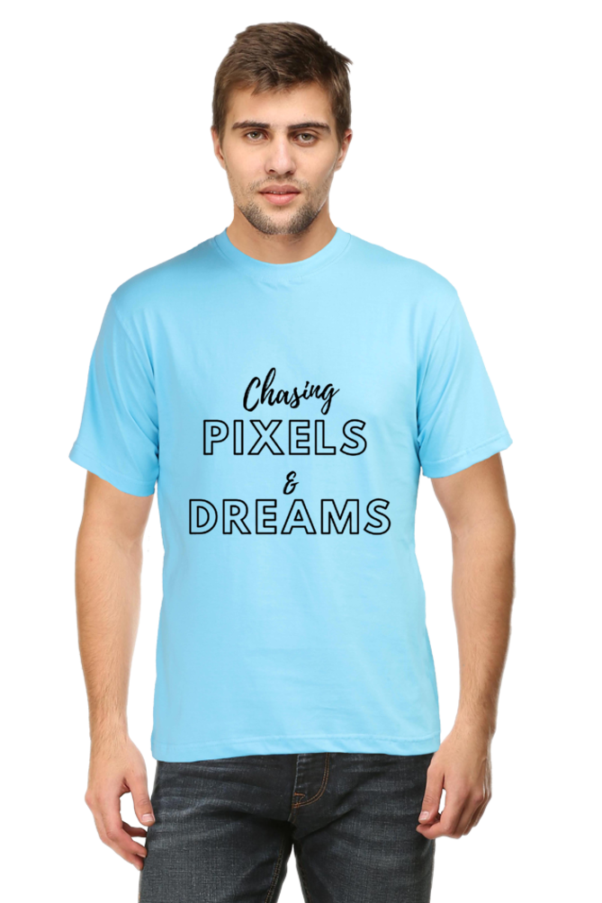 Chasing Pexels and Dream Mens Round Neck Darker Shade T-shirt