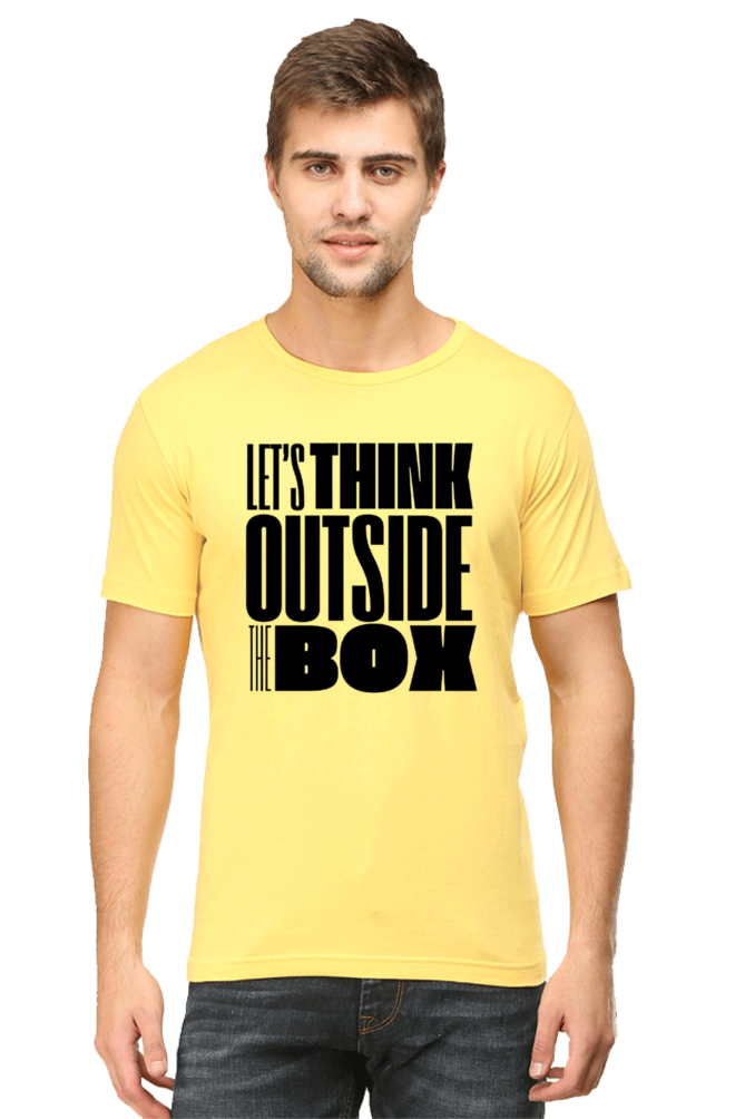 Think Outside The Box Men's Round Neck Lighter Shade T-shirt