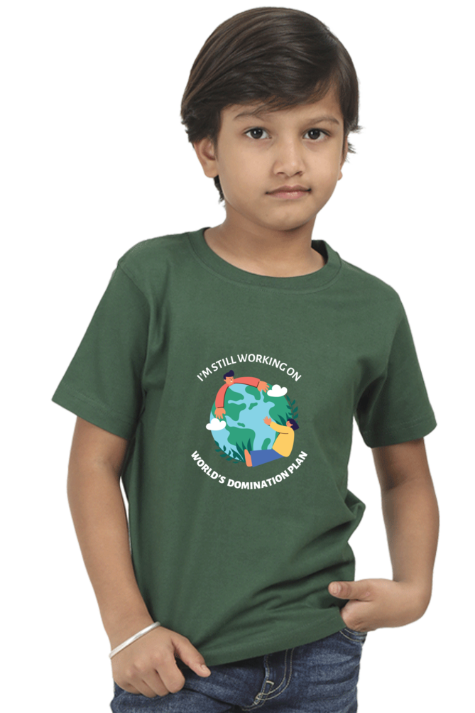 World Domination Plan Darker Shade Boys' T-Shirt