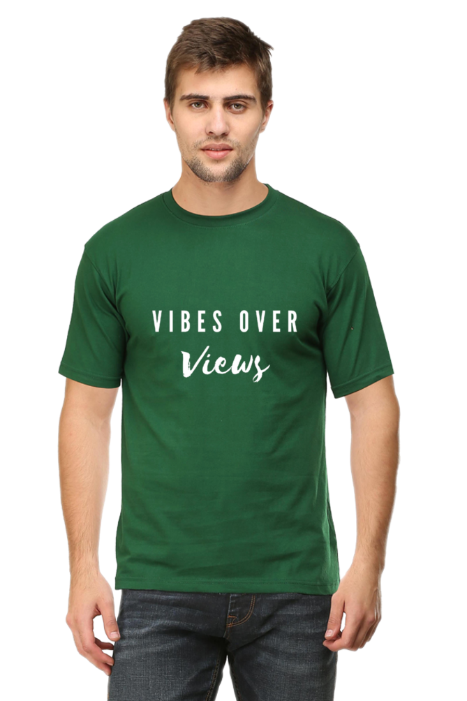 Vibes Over Views Darker Shade Men's Round Neck T-shirt