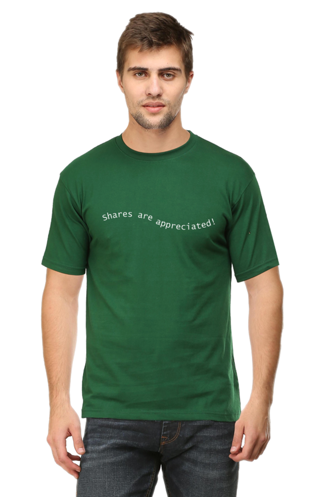 Shares Are Appreciated Lighter Shade Mens Round Neck T-shirt