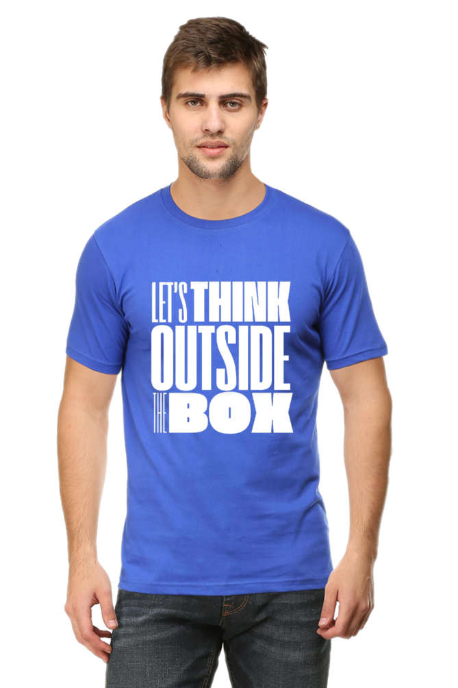 Lets Think Outside the Box Mens Round Neck Darker Shade T-shirt