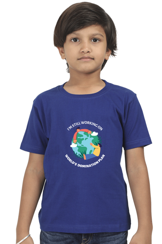 World Domination Plan Darker Shade Boys' T-Shirt