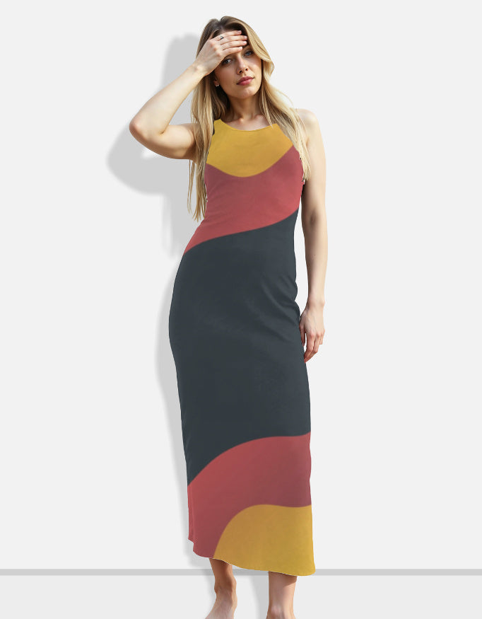 Black Maroon Yellow Bodycon Dress  Snuggle Spot