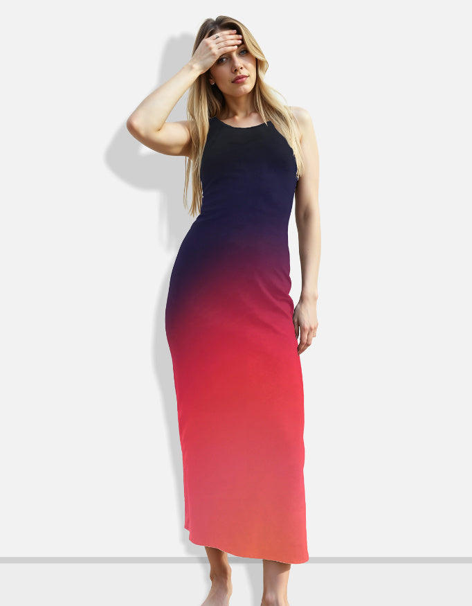 red bodycon dress with slit Penelope High Slit Dress- Deep Red