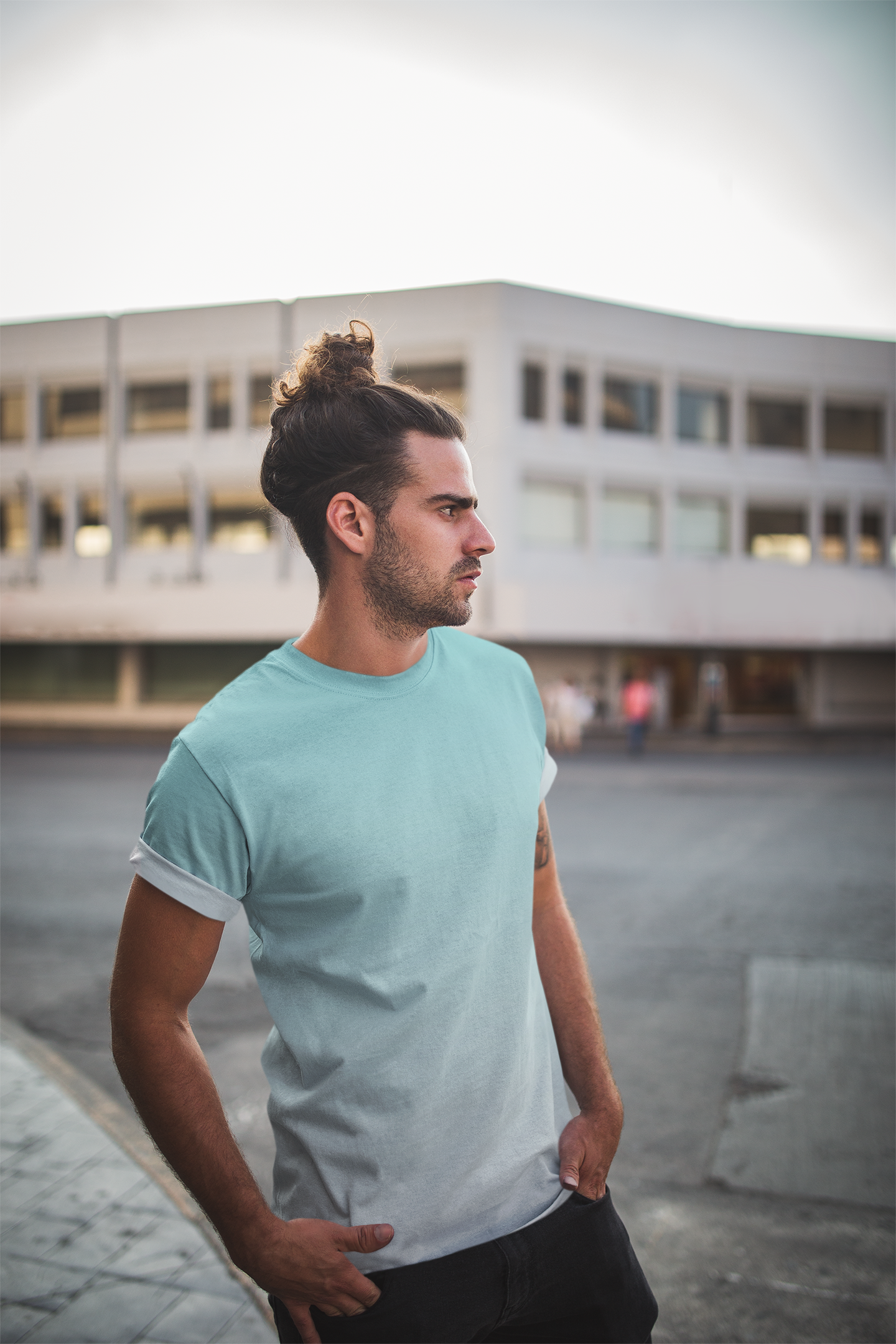 Ombre Pattern All-Over Print T-Shirt