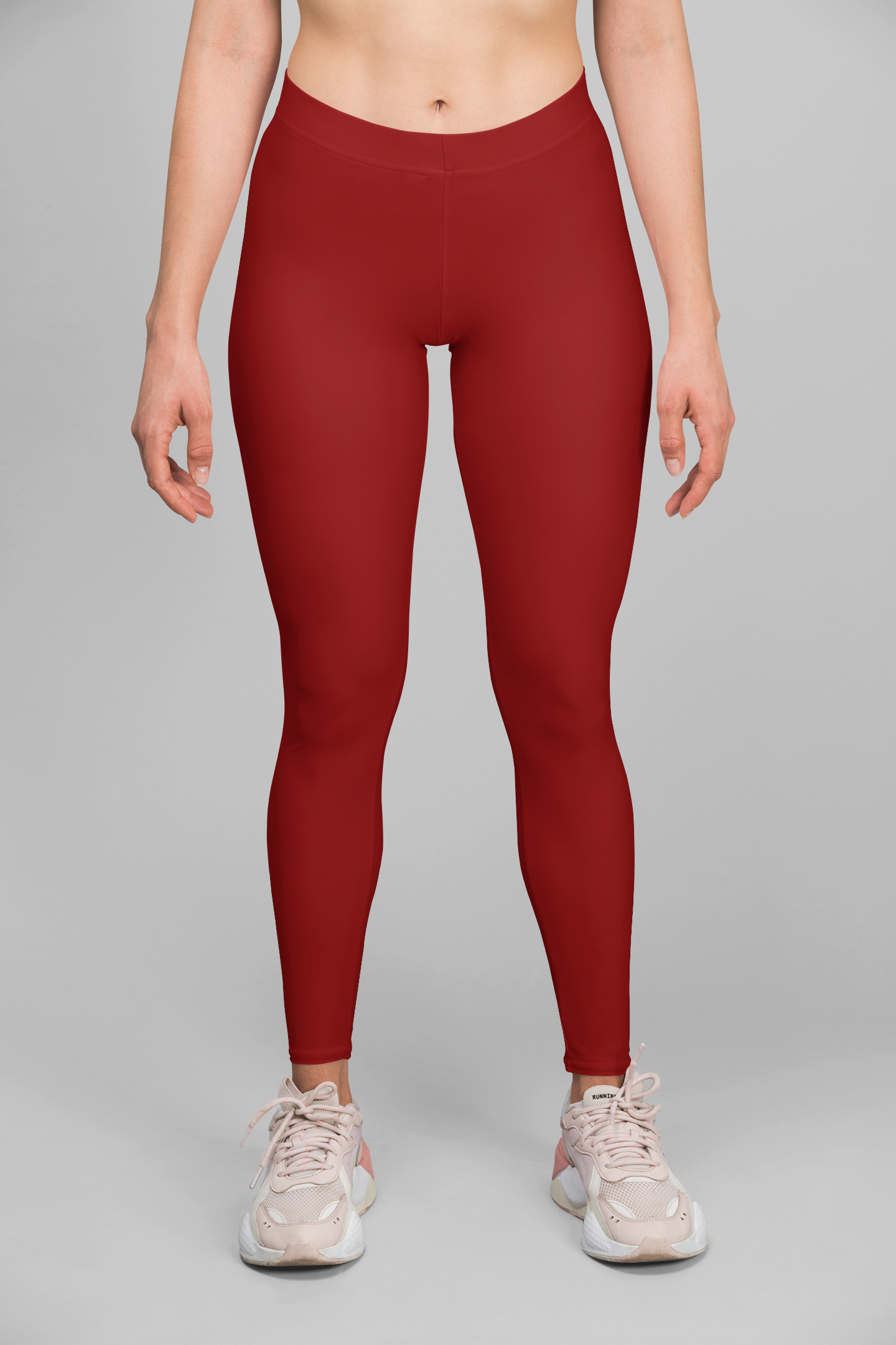 Dark Maroon Women's All Over Print Gym Leggings