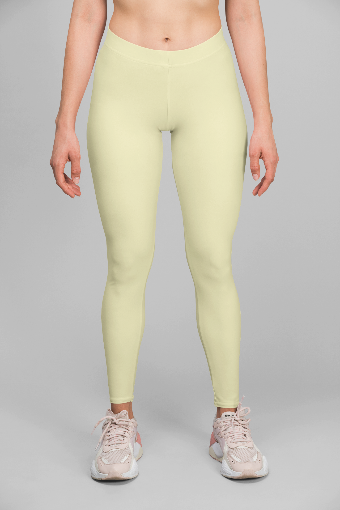 Light Beige Women's All Over Print Gym Leggings